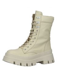 Steve Madden Skórzane botki w kolorze kremowym rozmiar: 37. Brązowe botki Steve Madden, bez wzorów, bez obcasa, na platformie, bez zapięcia. Za 243.64 zł.