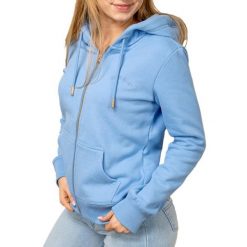 Damska bluza z kapturem zapinana na zamek Superdry Essential Logo Hb. Niebieskie bluzy Superdry, m, bez wzorów, z bawełny, klasyczne, bez ramiączek, z kapturem. Za 344.75 zł.