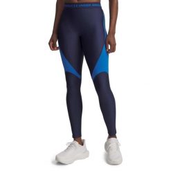 Legginsy Under Armour Ua Hg Rib Legging Damskie. Niebieskie legginsy Under Armour, bez wzorów, z elastanu, sportowe. Za 278.99 zł.
