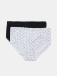 Bawełniane majtki figi z wysokim stanem 2 pack - wielobarwny. Figi Sinsay, bez wzorów, z bawełny, z podwyższonym stanem. Za 11.99 zł.