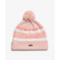 Kapelusz damski Superdry Logo. Czerwone kapelusze Superdry, bez wzorów. W wyprzedaży za 131.90 zł.