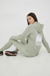 Columbia bluza damska kolor zielony z kapturem z nadrukiem. Zielone bluzy Columbia, l, bez wzorów, bez ramiączek, z kapturem. Za 349.99 zł.