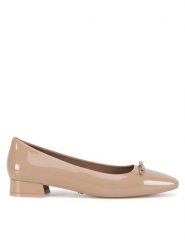 Gino Rossi Baleriny EMILI-SLT2350 Beżowy. Brązowe baleriny Gino Rossi, bez wzorów, z lakierowanej skóry, bez obcasa, bez zapięcia. Za 269.99 zł.