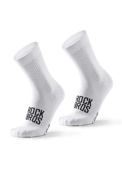 Skarpety rowerowe Rockbros. Białe skarpetki ROCKBROS, bez wzorów, z elastanu. Za 51.60 zł.