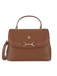 Beverly Hills Polo Club Torebka BHPC-K-046-06 Brązowy. Brązowe torebki klasyczne Beverly Hills Polo Club, bez wzorów, z materiału, bez dodatków. Za 229.99 zł.
