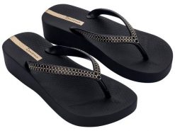 Buty klapki japonki damskie Ipanema Mesh XI Plat Fem. Czarne japonki Ipanema, bez wzorów, z materiału. Za 129.99 zł.