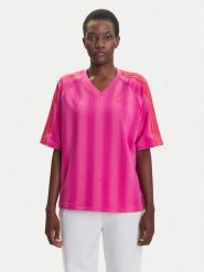 Adidas T-Shirt Linear JW6021 Różowy Oversize. Czerwone t-shirty adidas, s, bez wzorów, z syntetyku, bez kołnierzyka, bez ramiączek. Za 199.99 zł.