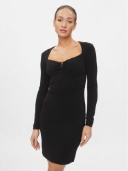 Guess Sukienka codzienna Evelina W4RK53 KC2A2 Czarny Slim Fit. Czarne sukienki Guess, na co dzień, m, z aplikacjami, z syntetyku, bez kołnierzyka, bez ramiączek, proste. Za 249.99 zł.