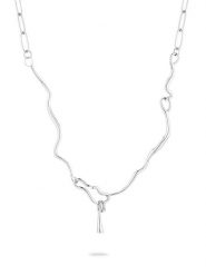 Liebeskind Naszyjnik z elementem ozdobnym - dł. 45 cm rozmiar: onesize. Szare naszyjniki Liebeskind, z materiału, ze stali. Za 244.22 zł.