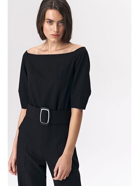 Nife Kombinezon w kolorze czarnym rozmiar: 42. Czarne kombinezony Nife, bez wzorów, z tkaniny, bez kołnierzyka, bez ramiączek. Za 122.38 zł.