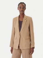 Marella Marynarka Vincita 2615041012 Écru Regular Fit. Marynarki i żakiety Marella, bez wzorów, ze lnu, bez ramiączek. Za 909.99 zł.