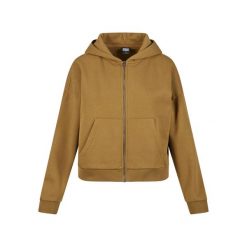Damska Bluza Z Kapturem Z Pełnym Zamkiem Błyskawicznym. Brązowe bluzy Urban Classics, xl, bez wzorów, z kapturem. Za 221.99 zł.