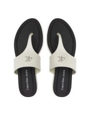 Calvin Klein Jeans Japonki Flat Sandal Toepost Mg YW0YW01691 Biały. Białe japonki Calvin Klein Jeans, bez wzorów, z jeansu. Za 289.99 zł.