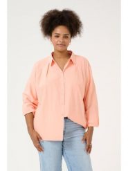 KAFFE curve Bluzka w kolorze brzoskwiniowym rozmiar: 48. Pomarańczowe bluzki KAFFE curve, bez wzorów, bez kołnierzyka, bez ramiączek. Za 78.99 zł.