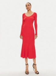 Pinko Sukienka dzianinowa Aloe Abito 102800 A170 Czerwony Slim Fit. Czerwone sukienki Pinko, m, bez wzorów, z dzianiny, bez kołnierzyka, bez ramiączek. Za 849.99 zł.