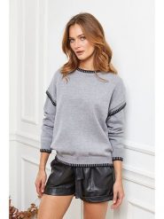 Joséfine Sweter "Brami" w kolorze szarym rozmiar: L. Szare swetry Joséfine, l, bez wzorów, bez ramiączek. Za 201.08 zł.