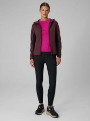 4F Legginsy trekkingowe damskie - czarne L. Czarne legginsy 4f, bez wzorów, z materiału. Za 199.99 zł.