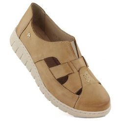 Skórzane półbuty damskie komfortowe jasny brąz Helios 474. Półbuty wsuwane Helios, bez wzorów, ze skóry, bez obcasa. Za 409.99 zł.