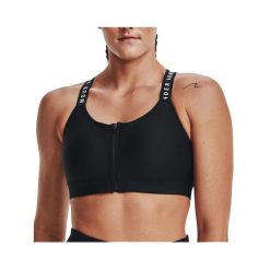 Stanik fitness cardio Under Armour Infinity High Bra Zip. Czarne biustonosze sportowe Under Armour, bez wzorów, do biegania. W wyprzedaży za 174.35 zł.