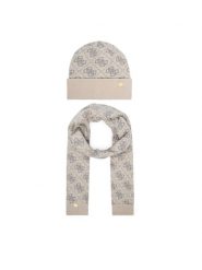 Guess Zestaw szalik i czapka GFBOX WP6401 Kremowy. Białe szaliki i kominy Guess, z aplikacjami, z wiskozy. Za 294.99 zł.