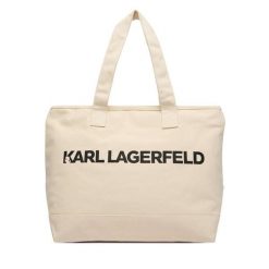 Torebka KARL LAGERFELD. Białe shopper bag KARL LAGERFELD, bez wzorów, bez dodatków. Za 389.99 zł.