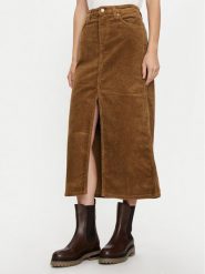 Wrangler Spódnica midi 112356436 Brązowy Regular Fit. Brązowe spódnice Wrangler, s, bez wzorów, z bawełny, midi. Za 359.99 zł.