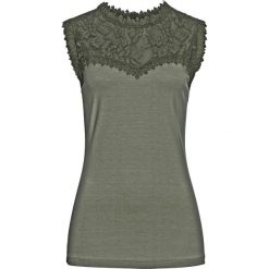 Top z koronką bonprix oliwkowy. Topy marki bonprix. Za 74.99 zł.