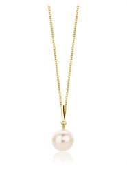 Diamant Exquis Złoty naszyjnik z zawieszką - dł. 45 cm rozmiar: onesize. Żółte naszyjniki Diamant Exquis, z materiału, z perłą, złote. Za 900.49 zł.