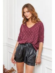 Joséfine Wełniany sweter "Lolita" w kolorze bordowym rozmiar: S. Czerwone swetry Joséfine, s, bez wzorów, z wełny, bez ramiączek. Za 183.59 zł.