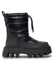 Buffalo Botki Flora Puffer Boot 1622359 Czarny. Czarne botki Buffalo, bez wzorów, ze skóry, bez obcasa, na płaskiej podeszwie, bez zapięcia. Za 349.99 zł.