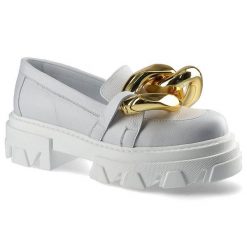 Białe Półbuty Carinii Buty Damskie Obuwie Ze Skóry. Białe półbuty wsuwane Carinii, z aplikacjami, ze skóry, bez obcasa, na płaskiej podeszwie. Za 299.00 zł.