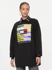 Tommy Jeans Sukienka codzienna Luxe DW0DW15885 Czarny Relaxed Fit. Czarne sukienki Tommy Jeans, na co dzień, s, bez wzorów, z bawełny, bez kołnierzyka, bez ramiączek, proste. Za 699.99 zł.