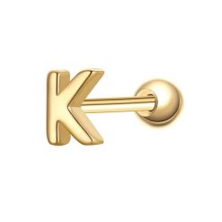 Glanzstücke München Piercing Litera K ze srebra próby 925 w kolorze zlotym Kolczyki 1 ct Damski. Żółte kolczyki Glanzstücke München, pozłacane. Za 110.49 zł.