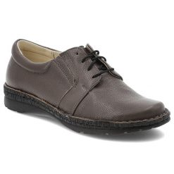 Brązowe Półbuty Wasak Skórzane Obuwie Damskie. Brązowe półbuty wsuwane Wasak, bez wzorów, ze skóry, eleganckie, bez obcasa, na płaskiej podeszwie. Za 237.99 zł.