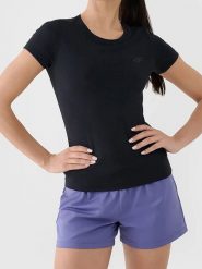 4F Koszulka sportowa w kolorze antracytowym rozmiar: L. Czarne t-shirty sportowe 4f, l, bez wzorów, z materiału, bez ramiączek, outdoorowe. Za 57.20 zł.