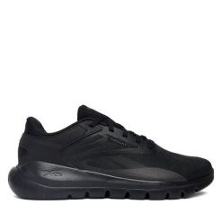 Buty na siłownię Reebok. Czarne buty treningowe Reebok, bez wzorów, bez zapięcia, na fitness i siłownię. Za 279.99 zł.