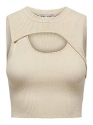 ONLY Top "Lizan" w kolorze beżowym rozmiar: XL. Brązowe topy ONLY, xl, bez wzorów, bez kołnierzyka, bez ramiączek. Za 31.00 zł.