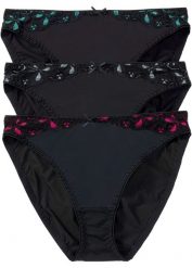 Figi (3 pary). Białe figi bonprix, z aplikacjami. Za 74.99 zł.
