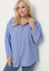 Niebieska Koszula w Drobne Paseczki o Klasycznym Kroju z Podpinanymi Rękawami Ilerra. Niebieskie koszule Born2be, plus size, z aplikacjami, z bawełny, klasyczne, bez kołnierzyka, plus size, bez ramiączek. W wyprzedaży za 76.99 zł.