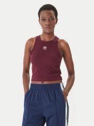 Adidas Top Essentials KD3824 Bordowy Slim Fit. Czerwone topy adidas, s, bez wzorów, z bawełny, bez kołnierzyka, bez ramiączek. Za 119.99 zł.