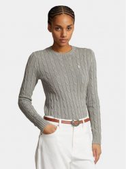 Polo Ralph Lauren Sweter Julianna 211943903001 Szary Regular Fit. Szare swetry Polo Ralph Lauren, xs, bez wzorów, z bawełny, bez ramiączek. Za 559.99 zł.