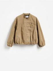 Kurtka z bawełną - beżowy. Brązowe kurtki Reserved, l, bez wzorów, z bawełny, bez kaptura. Za 279.99 zł.
