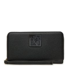 Portfel damski Armani Exchange. Czarne portfele Armani Exchange, bez wzorów. Za 429.99 zł.