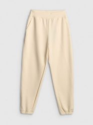 4F Spodnie dresowe joggery damskie - kremowe M. Brązowe spodnie dresowe 4f, bez wzorów, z dresówki. Za 149.99 zł.