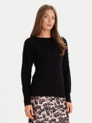 Morgan Sweter 252-MTECNA Czarny Regular Fit. Czarne swetry Morgan, l, bez wzorów, z syntetyku, bez ramiączek. Za 269.99 zł.