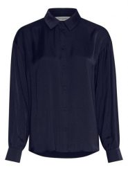 MOSS COPENHAGEN Bluzka "Sandeline" w kolorze granatowym rozmiar: S/M. Niebieskie bluzki Moss Copenhagen, m, bez wzorów, bez kołnierzyka, bez ramiączek. Za 143.90 zł.