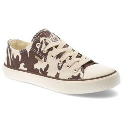 Trampki damskie Big Star, tekstylna cholewka zwierzęcy print sznurowany fason klasyczna gumowa podeszwa okrągły nosek, brązowe, TT274771. Brązowe trampki BIG STAR, bez wzorów, z gumy, klasyczne, bez zapięcia. Za 129.00 zł.