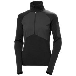 Bluza damska 1/2 zip Helly Hansen Lifa Merino. Czarne bluzy bez kaptura Helly Hansen, bez wzorów, bez kaptura. Za 545.35 zł.