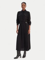 Liu Jo Sukienka koszulowa MF5145 T4241 Czarny Regular Fit. Czarne sukienki Liu Jo, bez wzorów, z syntetyku, bez kołnierzyka, bez ramiączek, koszulowe. Za 859.99 zł.