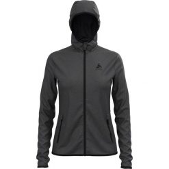 Bluza z kapturem damska Odlo Roy Mid Layer Hoody Full Zip. Szare bluzy ODLO, xs, bez wzorów, bez ramiączek, z kapturem. Za 308.99 zł.